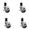 Service Caster 3'' SS Maroon Poly Swivel 1-3/4'' Expanding Stem Caster Set with Brake, 4PK SCC-SSEX20S314-PPUB-MRN-TLB-134-4 - alternate 1